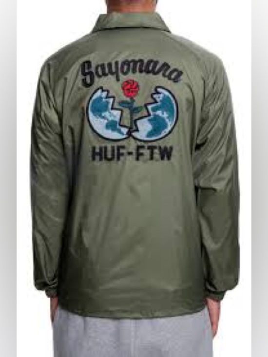 Other - Huff Sayonara  embroidered coaches full snap  Streetwear wind breaker jacket XL